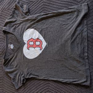 MLB Gray Boston Red Sox V-Neck (Size L)